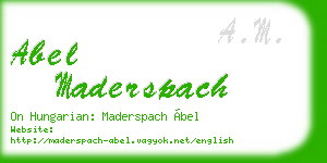 abel maderspach business card